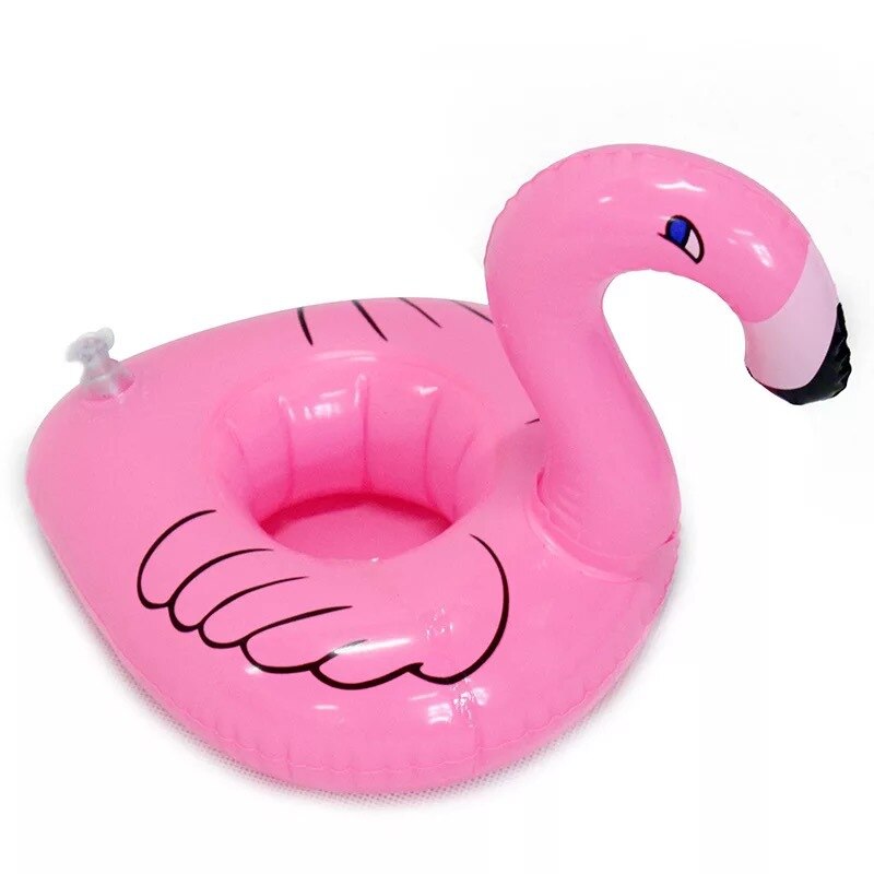 Mini 1 st uppblåsbar mugghållare unicorn flamingo drinkhållare simbassäng flyta bad pool leksak fest dekoration bar glasunderlägg