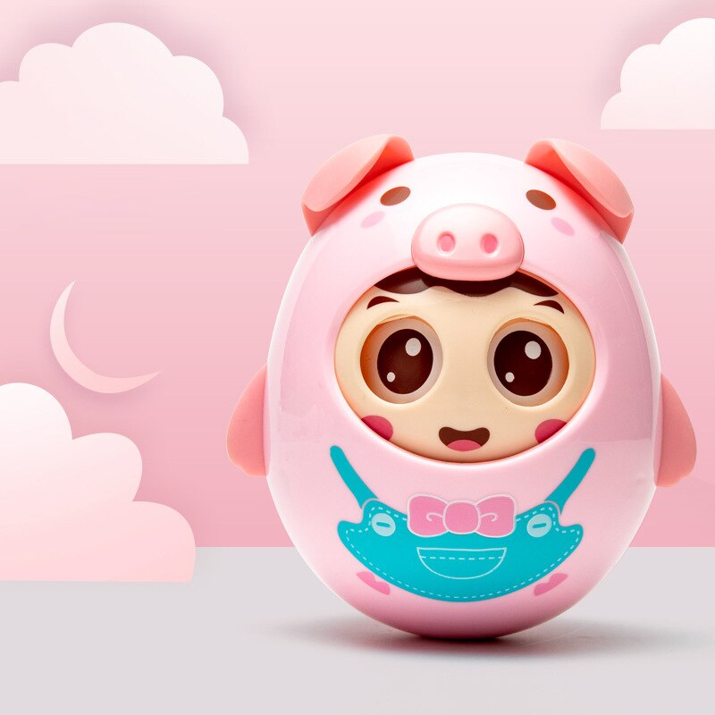 Leuk Varken Knipperende Baby Tumbler Siliconen Kinderziektes Speelgoed Hand Knijpen Zachte Rubber Waarneming Bal Leren Leuk Baby Peuter Speelgoed: Roze