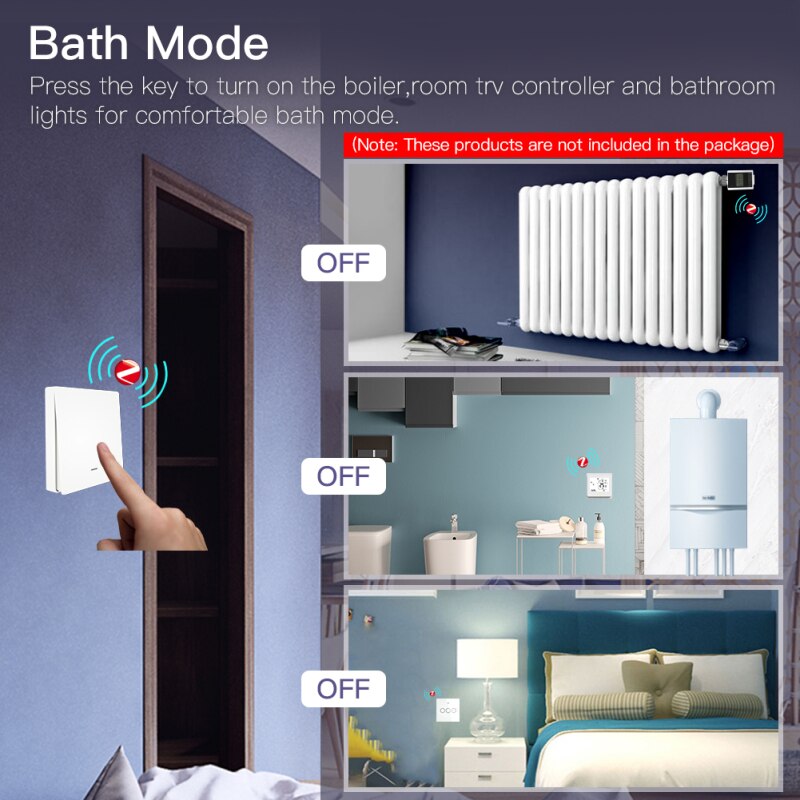 Tuya zigbee szenenschalter, 1-3 -fach szenen-druckknopf, fernbedienung, aufkleber, batteriebetrieben, automatisierungs-hub erforderlich