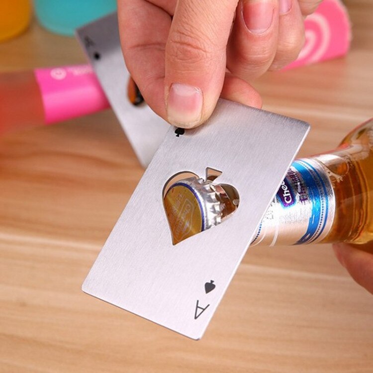 Creatieve Rvs Flesopener Poker Spades Een Multifunctionele Flesopener Eenvoudige Wijn Opener Bier Flesopener