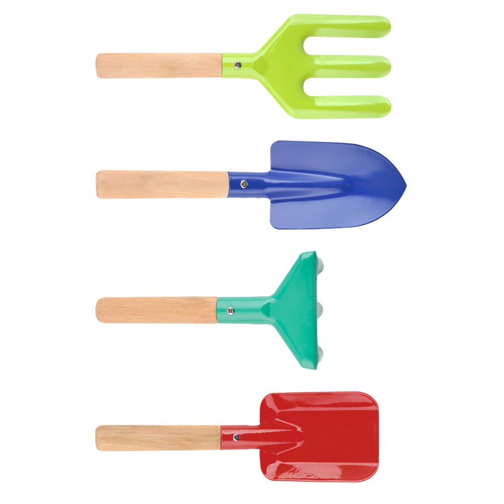1 Set Garden Digging Tools Kids Garden Tools with Rake Fork Shovel and Trowel