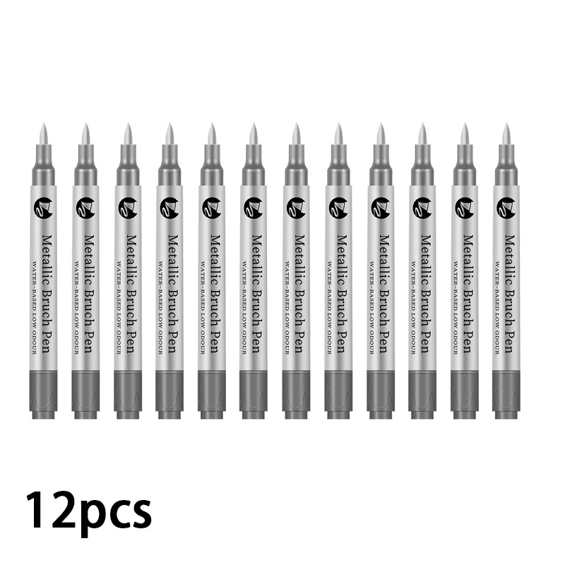 1/2/6/12 Stuks Art Markers Goud/Sliver 1-4MM Pen Tip Hervulbare Inkt Waterdicht voor Schilderen Wielnaaf Kleur Reparatie Schoolbenodigdheden: Licht Geel
