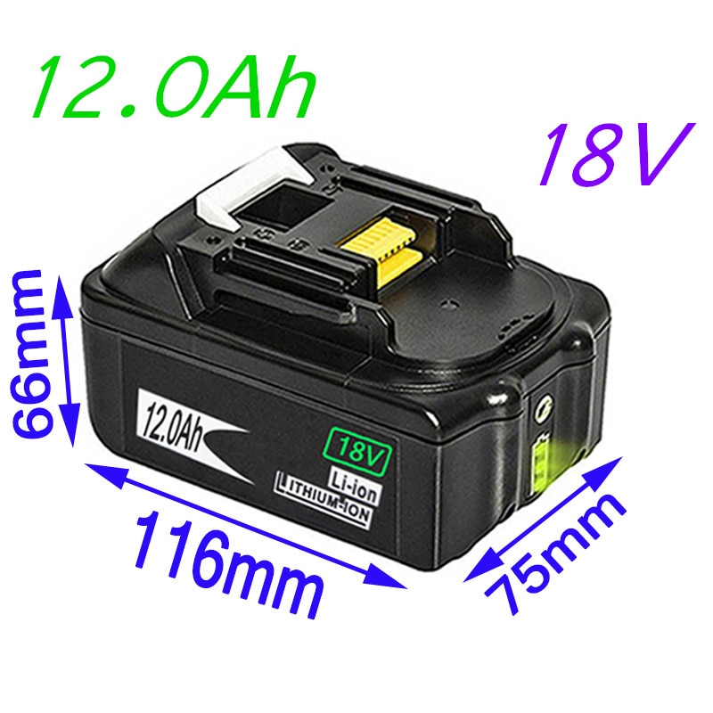 2 stk original 18 v 12ah genopladeligt batteri li-ion batteri udskiftning elværktøjs batteri til makita bl1880 bl1860 bl1830+ oplader