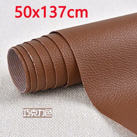 Parche de tela de cuero sintético para reparación de sofá, Pegatina autoadhesiva sin planchado, parches de tela de cuero para álbum de recortes, 50x137cm: 50x137 chocolate