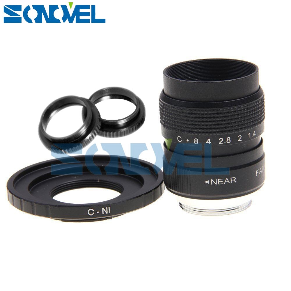 25mm F1.4 CCTV TV film lente + C montare per Nikon 1 AW1 S2 j5 J3 J4 J2 J1 V3 V2 V1 C-NI C-Nikon 1