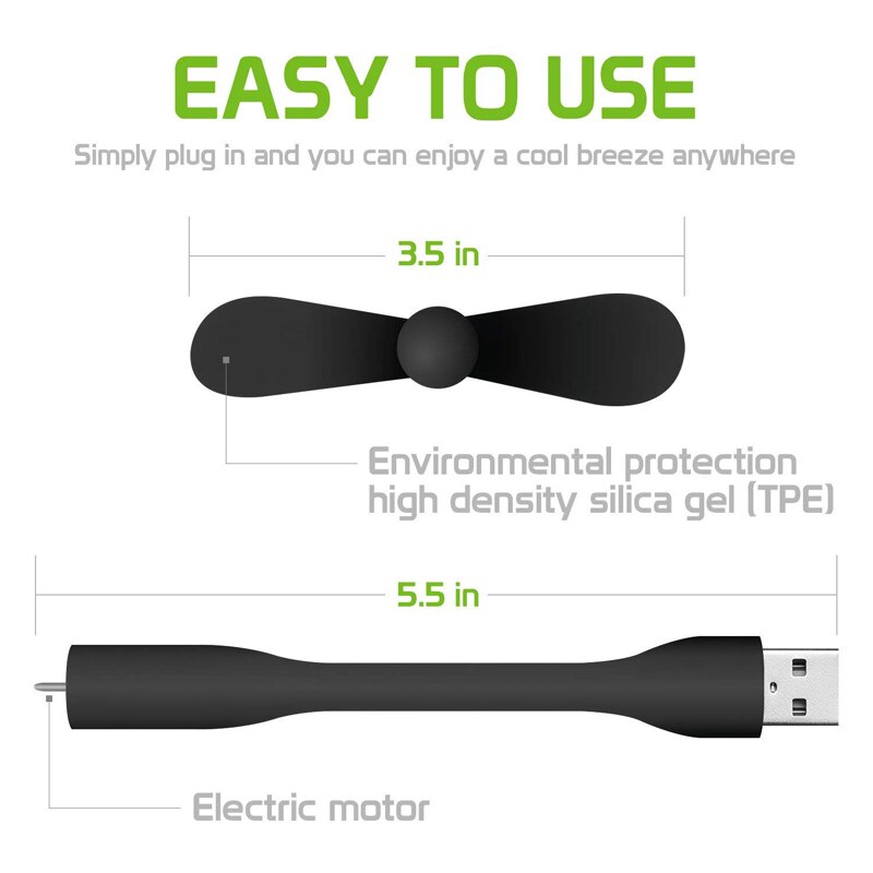 USB Fan Mini Fan Flexible Cool Hand Protable Cooling Fans For Laptop Powerbank USB Device Notebook Summer USB Gadget