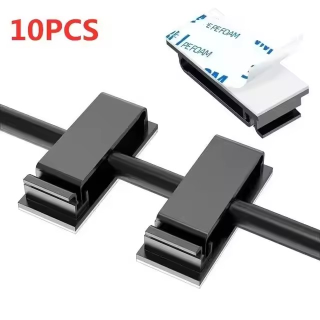 Organizador de cables autoadhesivo, brida para cables, abrazadera para cables, soporte, gestión de abrazaderas, gestión de datos Gps para coche, administrador enrollador de cables decorativo: Transparente