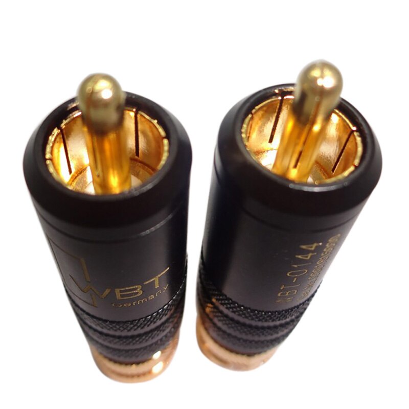1Pc Vergulde Rca Plug Lock Solderen Audio/Video Stekkers Sluit WBT-0144 Plug Willekeurige Kleur