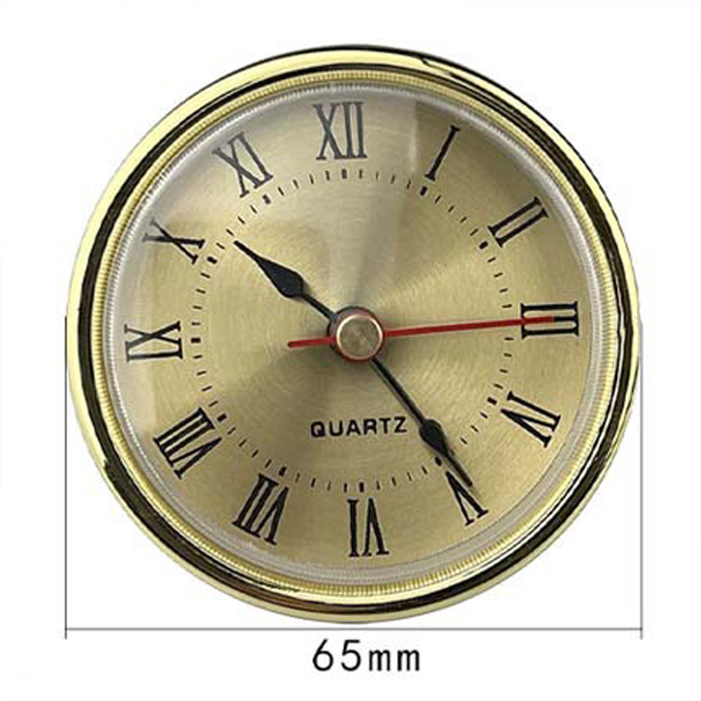Quarzuhr Einsätze Uhrwerk Retro römische Zahlen Uhr einfache Uhr Gold 65 mm Aluminiumoberflächen eingelegte Handwerksuhr