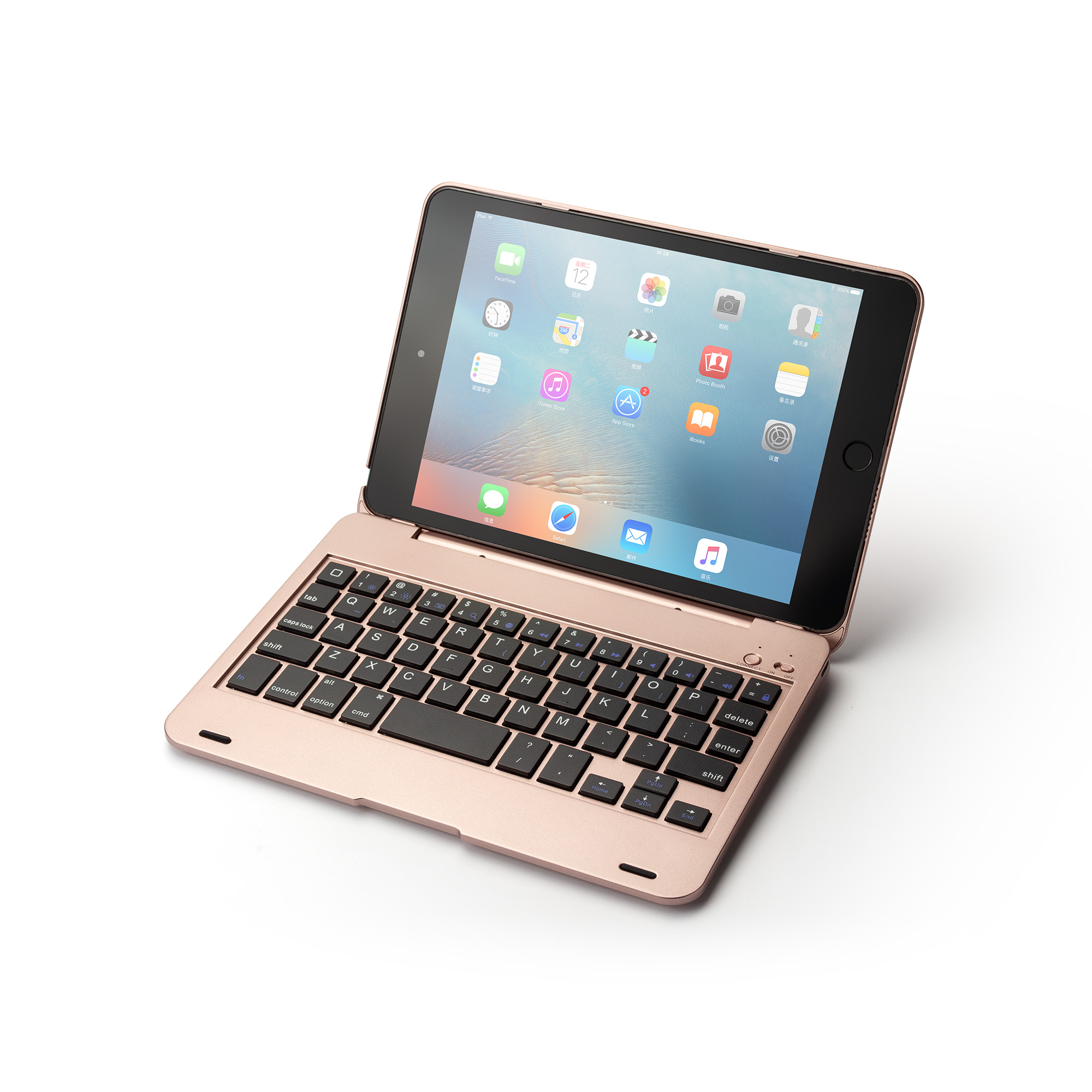 Til ipad mini 4 mini 5 cover med tastatur  a1538 a2124 abs trådløst funda til ipad mini 4 5 tastaturcover: Gul