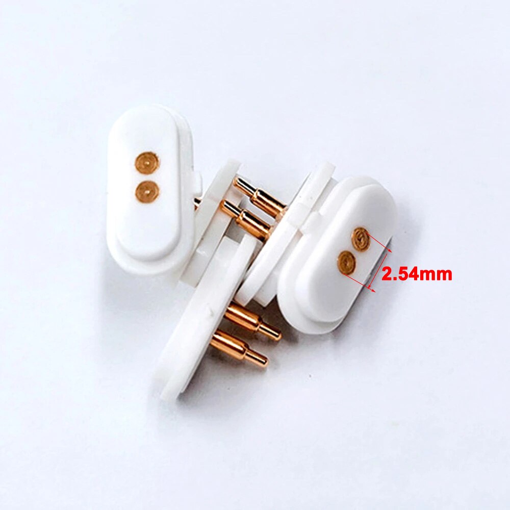 2-10pcs Intelligent Spring-Loaded Magnetic Pogo Pin Connector 2 Pole Pitch 2.54 MM Through Hole Female DC Power Charge Probe