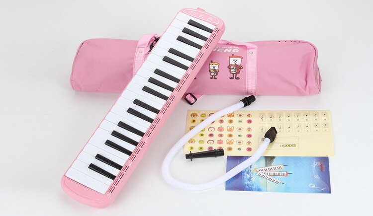 37-Key Black Melodica – Air Piano Keyboard For Beginners, Portable & Easy To Play With Dual Blowing Styles