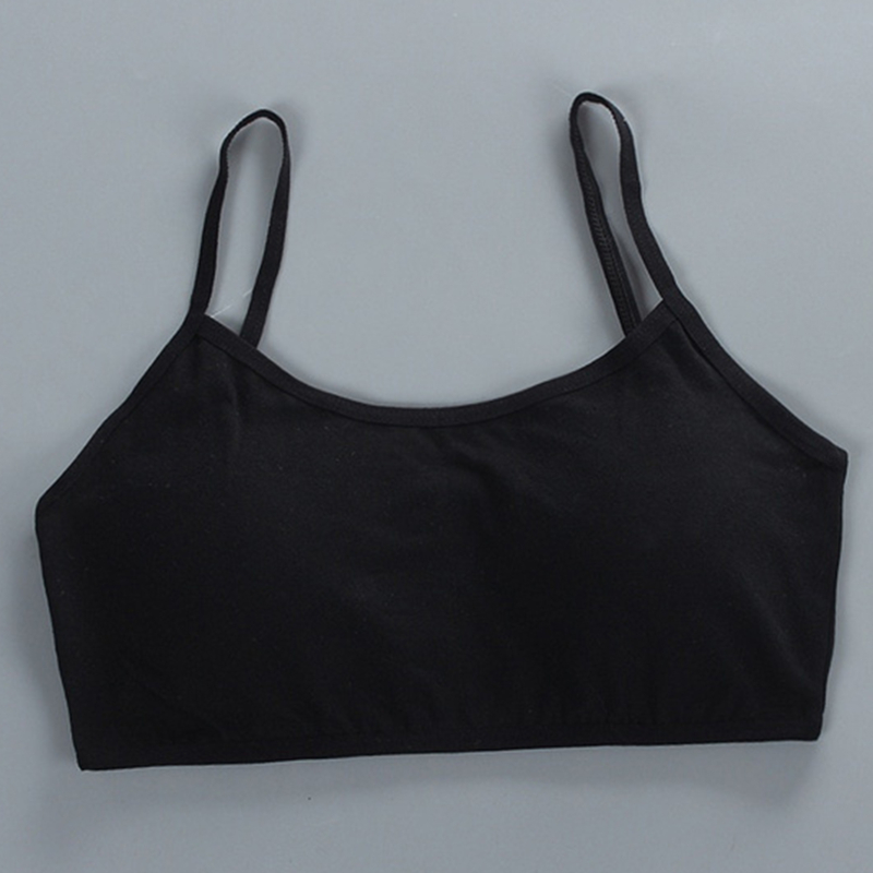 Kids Sports Bra Push Up Running Bra Tops Girls Full Cup Seamless Underwear Training Puberty Bra Sports Yoga Gym Sport Bra: black