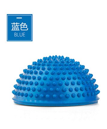 Pvc uppblåsbara yogabollar massagepunkt halv fitball övningar tränare stabilisator gym pilates fitness balansboll: Blå