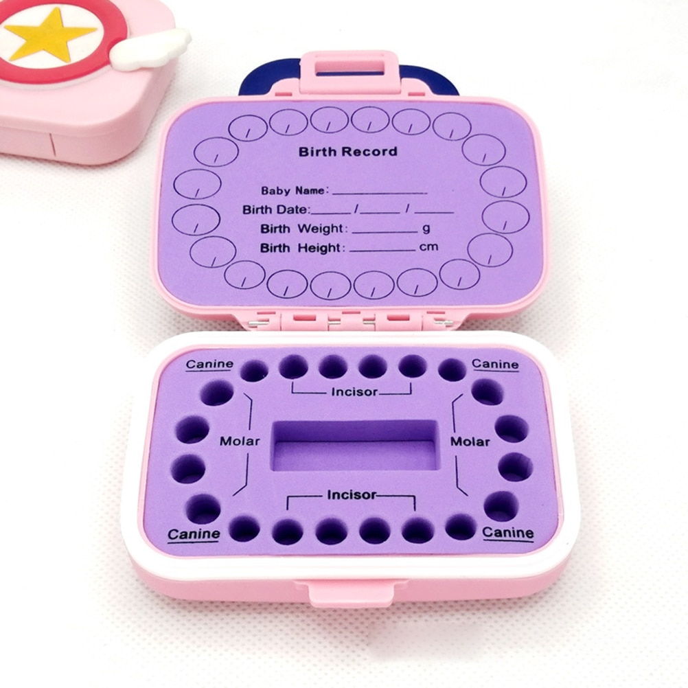 Baby Teeth Keepsake Box PP Tooth Fairy Boxes Kids Tooth Storage Holder Organizer Cute Children Tooth Fetal Hair Container