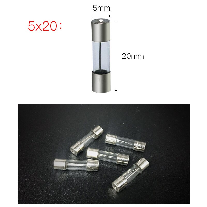 100 Stck Neue Flink Auto Sicherung Glasrohr Sicherungen Auto Glasrohr Sicherungen sortiert Bausatz 0,5 A-20A Sicherung Kasten sortiment Bausatz Schmelz Auto