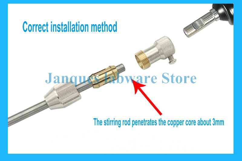 1pcs Laboratory Electric Stirrer Copper Chuck stainless steel stirring paddle chuck PTFE stirring rod Fixing Clip