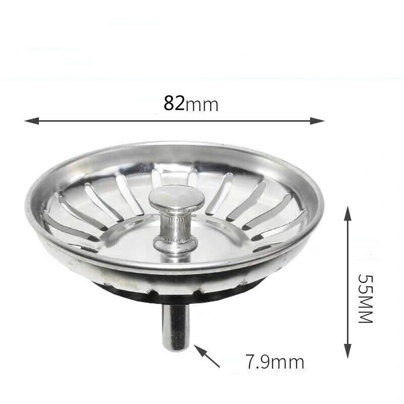 Aanrecht Stopper Zeef Anti-Verstopping Rvs Spoelbak Verwijdering Stopper Geperforeerde Rtrainer Mand Afvoer Filter Zeef: C-82MM-Thicken