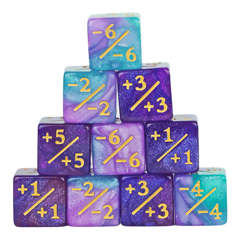 Dados D6 compatibles con accesorios de juego de cartas, dados de fichas, contadores de dados, 10 piezas: Multicolor
