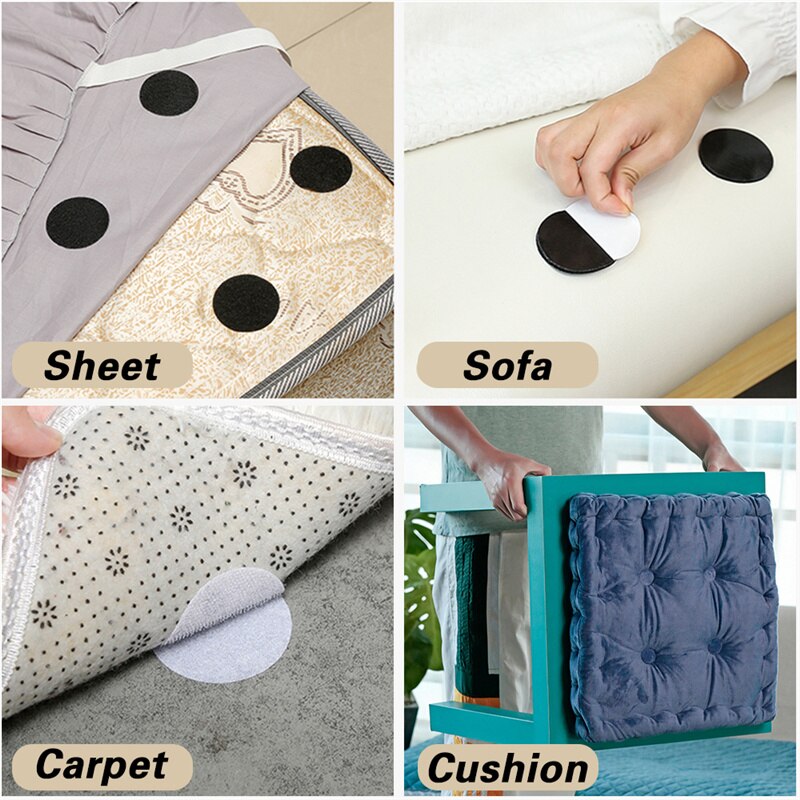 5/10Pairs Dubbelzijdig Antislip Fastener Dots Stickers Zelfklevende Herbruikbare Zelfklevende Vel Sofa Mat tapijt Anti Slip Fix Pads