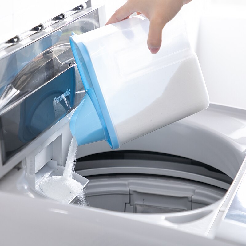 Plastic washing powder storage box for household transparent covered laundry container tank mx7111743