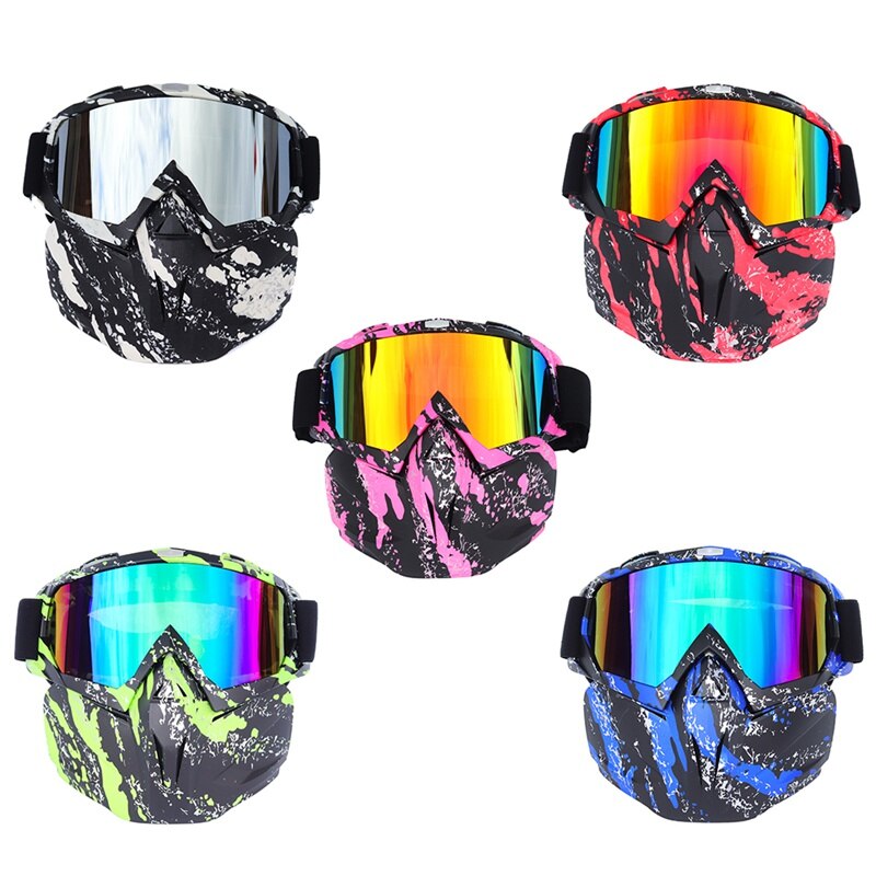 Ski snowboard bril gezichtsmasker offroad bril skibril afneembaar harley bril masker bril sneeuwbril wintersportbril
