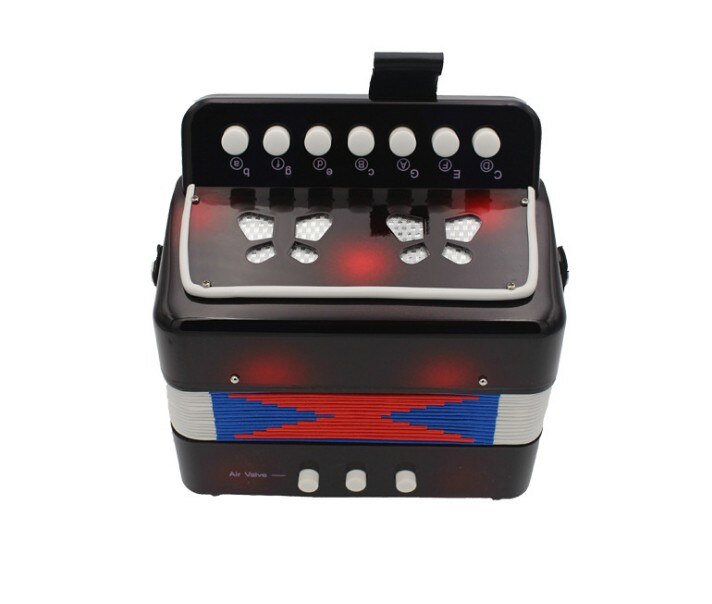 freundlicher freundlicher 7 Schlüssel 2 Bass Akkordeon 10 Farbe Pädagogisches Musical Instrument Rhythmus Band Spielzeug: Schwarz