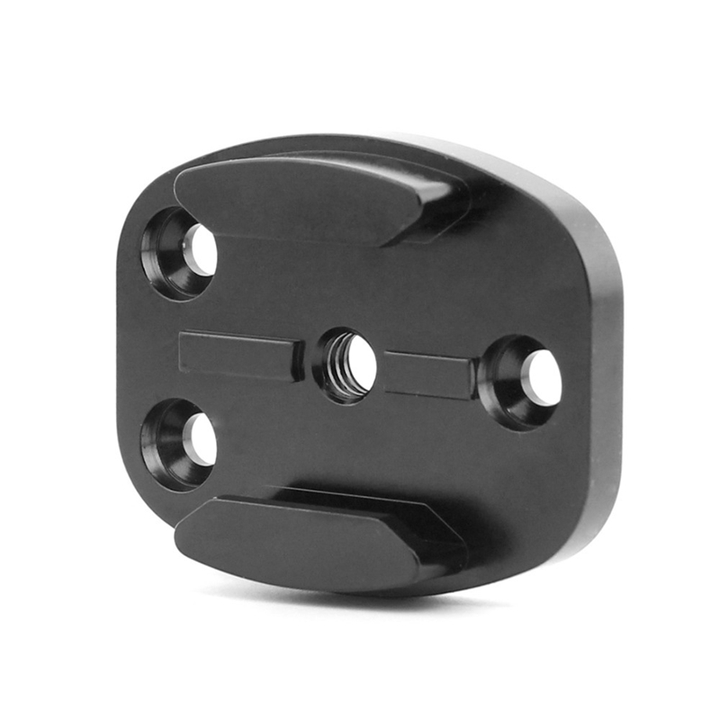 Adaptador de montaje de trípode plano negro CNC de aluminio 1/4 interfaz de tornillo de cámara para todas las cámaras de acción GOPRO