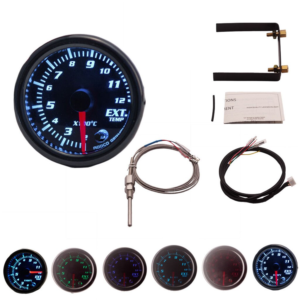 Medidor EGT de 52mm, pirómetro de temperatura de gas de escape de 2 &quot;, 2-12x100 Celsius