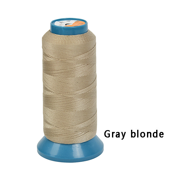 1 rouleau de fil à tisser dix couleurs, fil Polyamide haute intensité, 12 aiguilles à tisser de 9cm/aiguilles de type C/aiguille incurvée: Grey