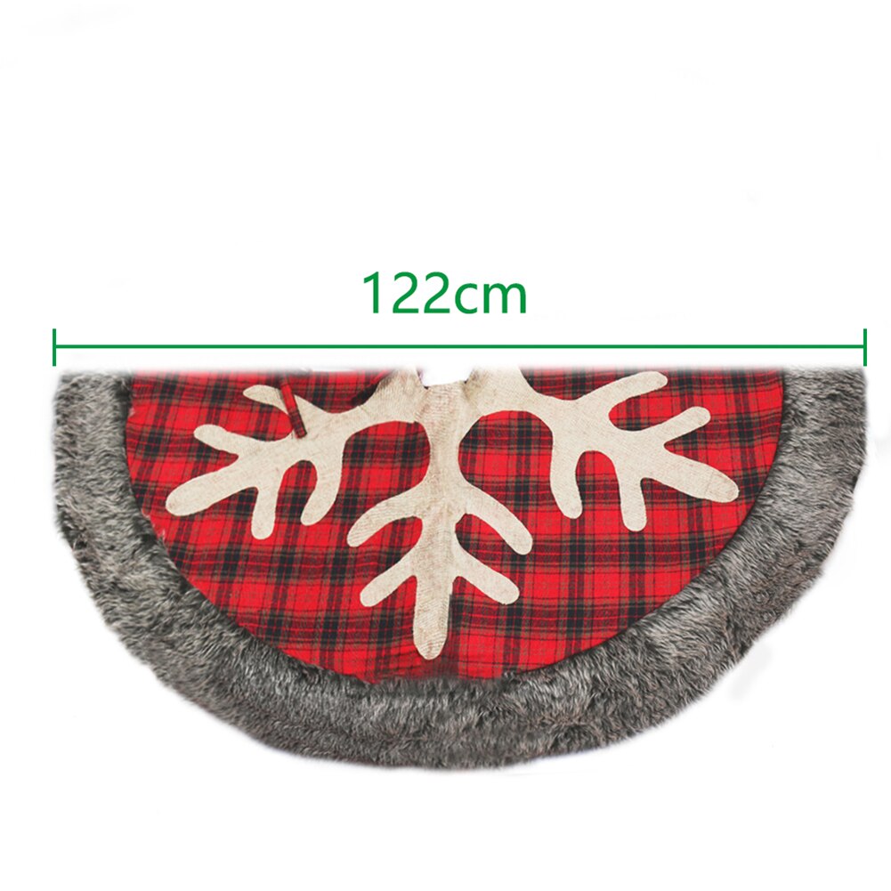120/122cm juletræ nederdel snefnug plaid mønster træ forklæde rundt tæppe xmas gulv matornaments base hjem fest dekoration: Dyb safir