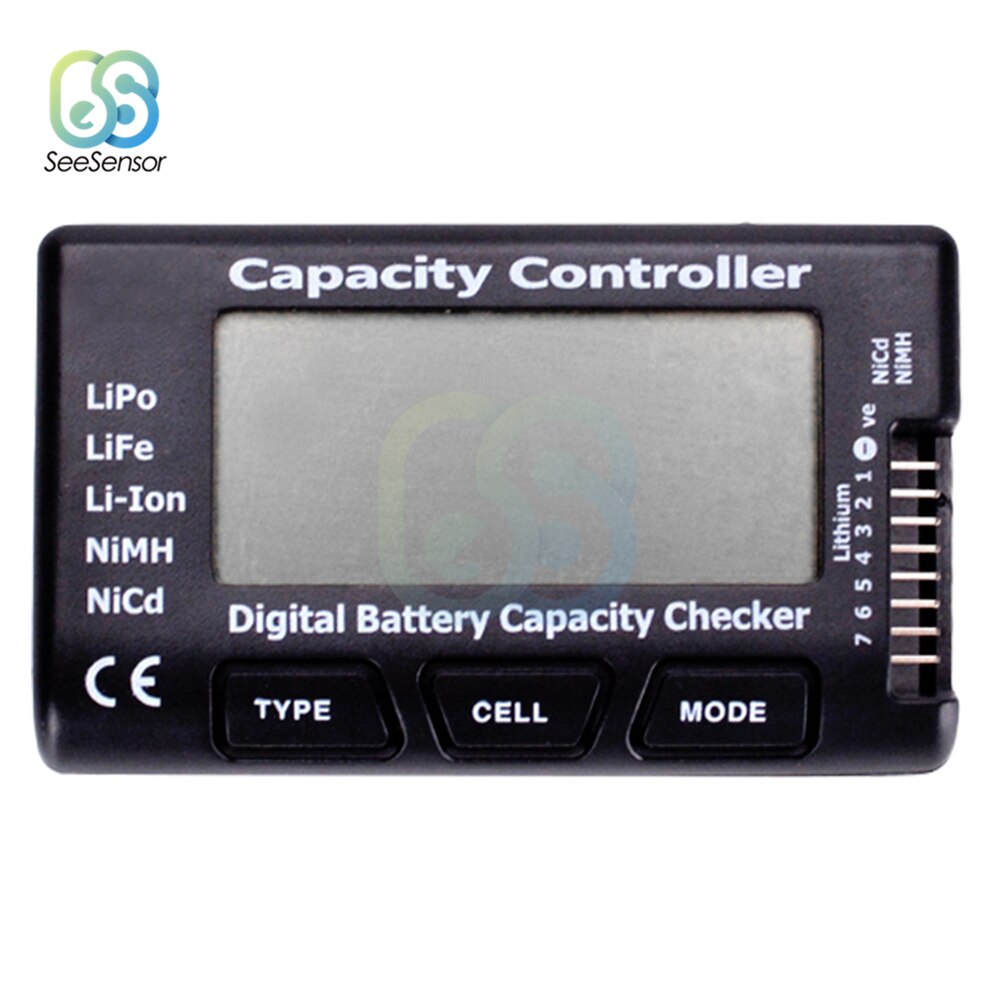 Rc meter 7 digital celle batterikapacitet checker controller batterispænding tester kontrol værktøj til lipo liv li-ion nicd nimh