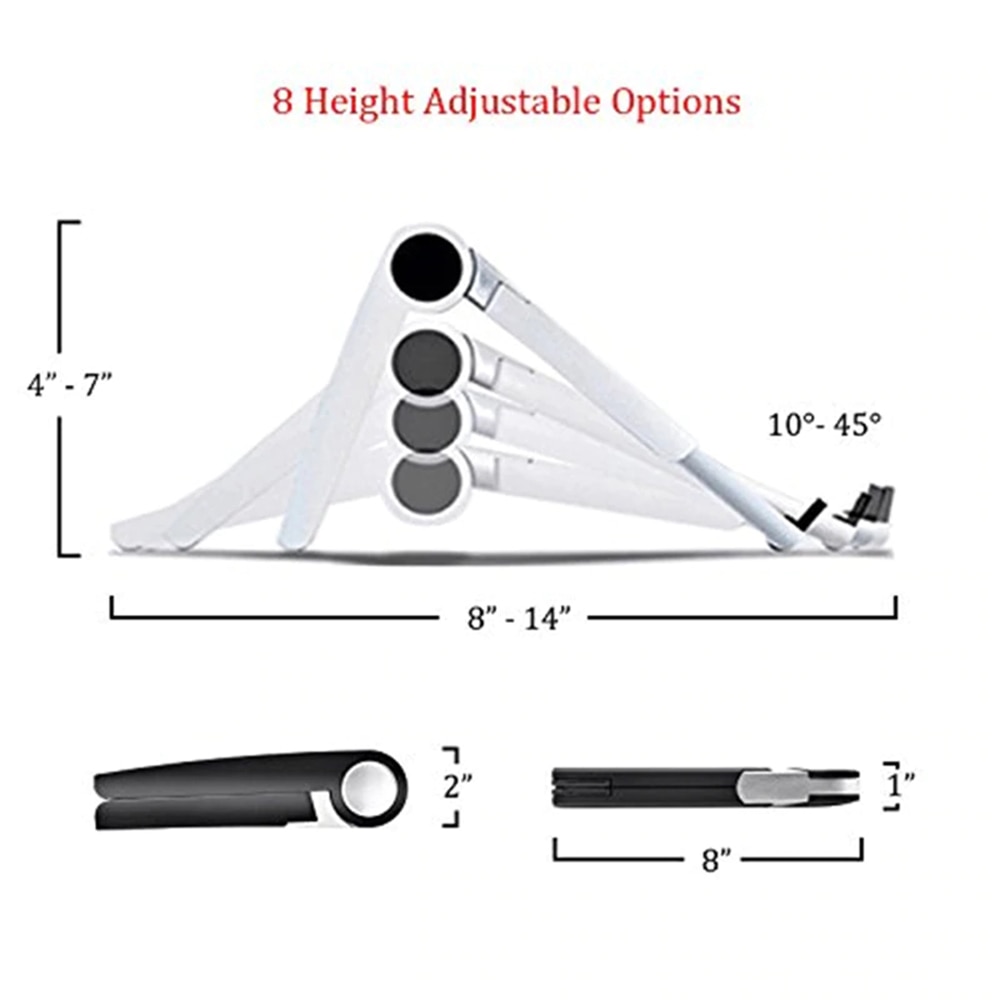 Soporte plegable para ordenador portátil soporte para ordenador portátil piernas estirables ángulos de ajuste para tableta lapdesk portátil de 11 ~ 16 pulgadas