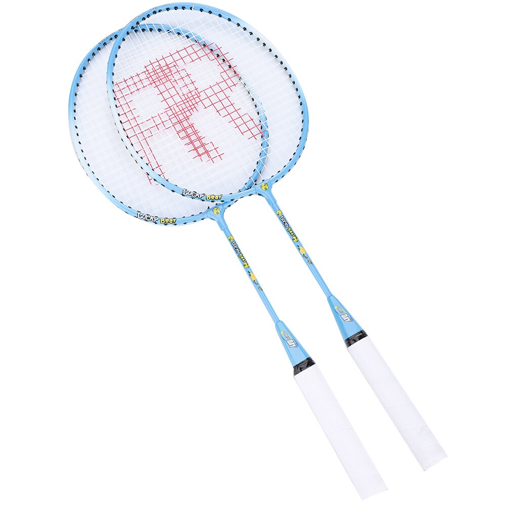 Badminton Rackets Light Weight Ferroalloy Badminton Rackets for Kids Teenager Cartoon Badminton Racket: Sky Blue