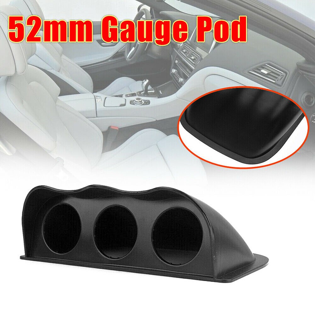 52mm Car Triple Dash Gauge Pod 2 inch/52mm ABS Triple Pod 3-Hole Dashboard Mount Holder Pod Black Gauge Holder