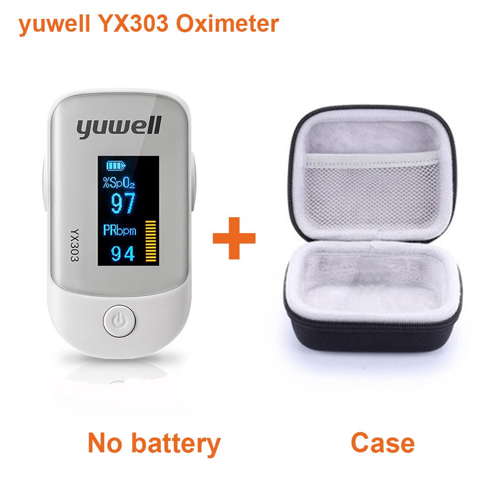 Yuwell Portable Fingertip Pulse Oximeter Meter LED Display Direction 4 Pulse Oximeter Blood Monitor Color Oxygen SPO2 YX303: Add case