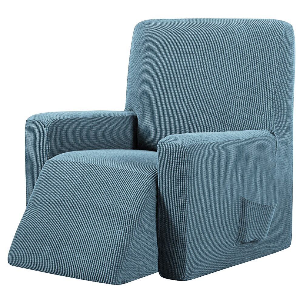 Elastische relaxfauteuil stretch bankhoes stretch decoratie bankhoes voor woonkamer bankhoes thuis wasbare elektrische fauteuilhoezen #9: Cyaan