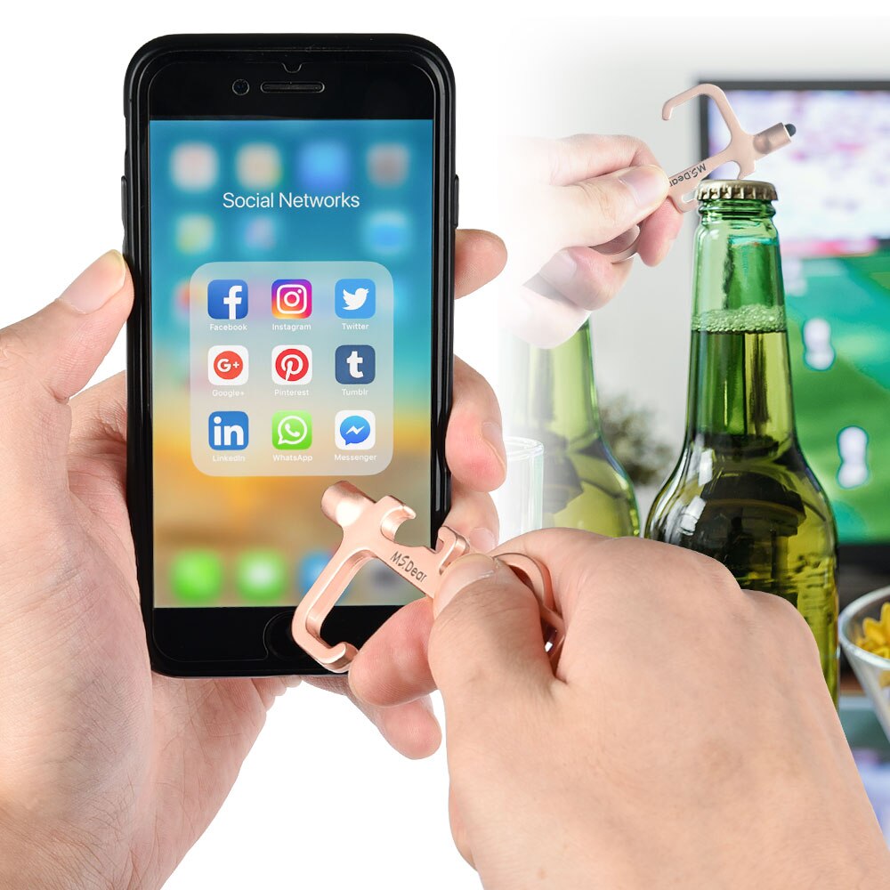 2pc No-Touch Door Opener Portable Open Door Anti Touch Key Press Elevator Tool Door Handle Key Grip Safety Protection lsolation