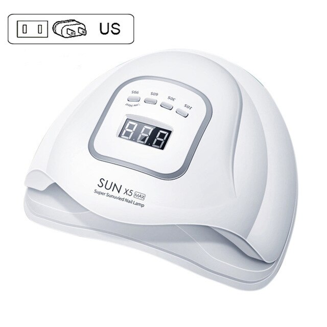Lámpara de uñas SUN BQ5T 72/90W UV LED para secar secador esmalte de Gel de uñas pantalla LCD lámpara de detección automática de alto polvo para todos los geles: SUNX5 MAX (US Plug)