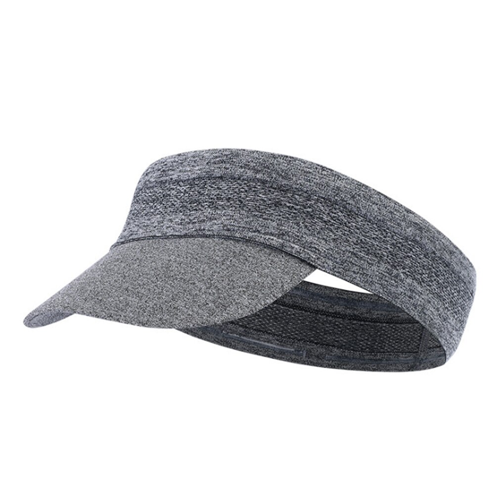 Ultralätt mjuk sommar tom topp hatt kvinnor män anti uv utomhussporter hopfällbar löpning camping pannband strand visir cap: Grå