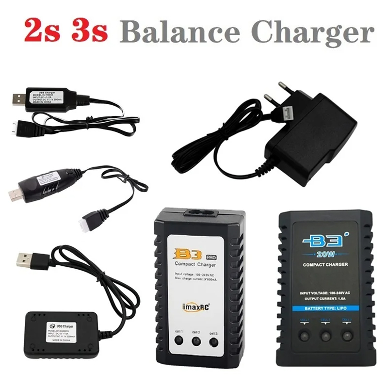 7,4 V/7,6 v 11,1 v/11,4 v Lipo carga de batería cable de línea paralela USB 2S 3S cargador de equilibrio B3 B3S