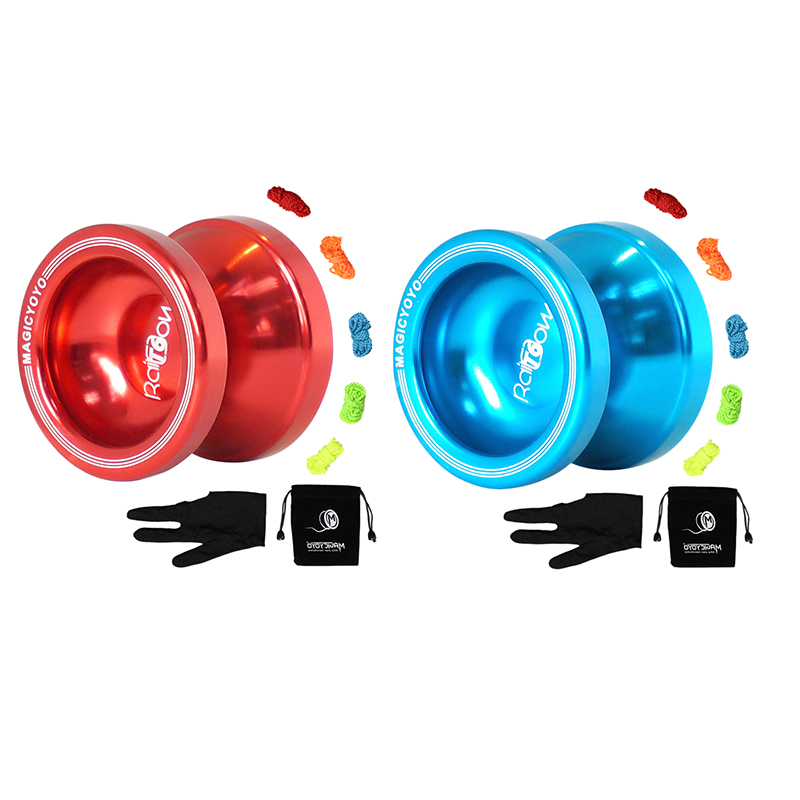 Magicyoyo  t6 nicht reagierende jo-jos mit glänzender metalloberfläche, jo-jo-ball-splash-funktion, inklusive tasche und 5 yo- schnüren