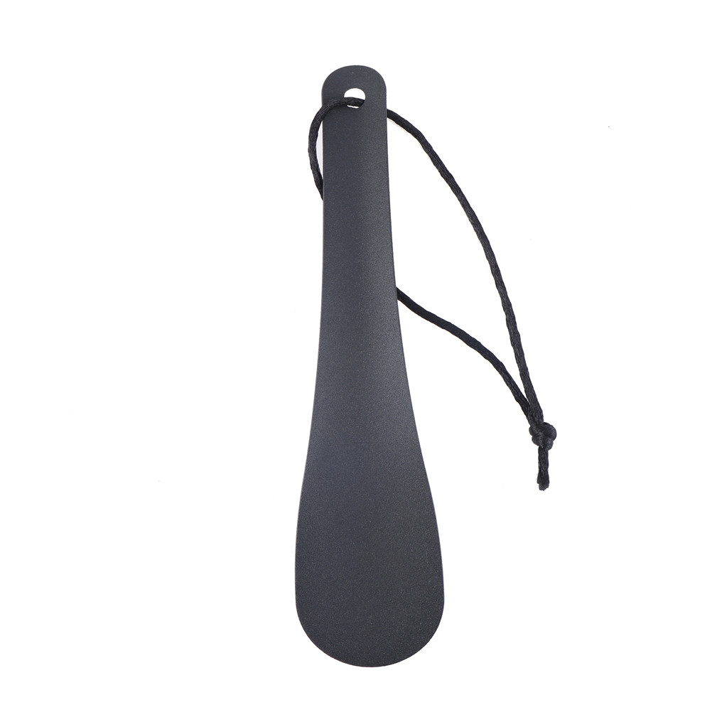 1 st svart aluminium skolyftare flexibel robust slip 19 cm skohorn sked form skohorn