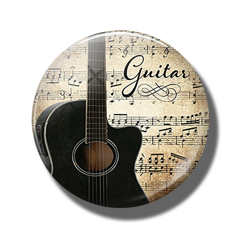 Glas Kühlschrank Magnete Flöte und Musik Magnete Violine Saxophon Gitarre Musik noten Magnetische Aufkleber für Kühlschrank Musik: Grün