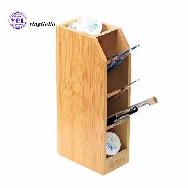 2UUL Mobile Phone Repair Wooden Bamboo storage box for Reception Screwdriver Tweezers Tool Parts Box
