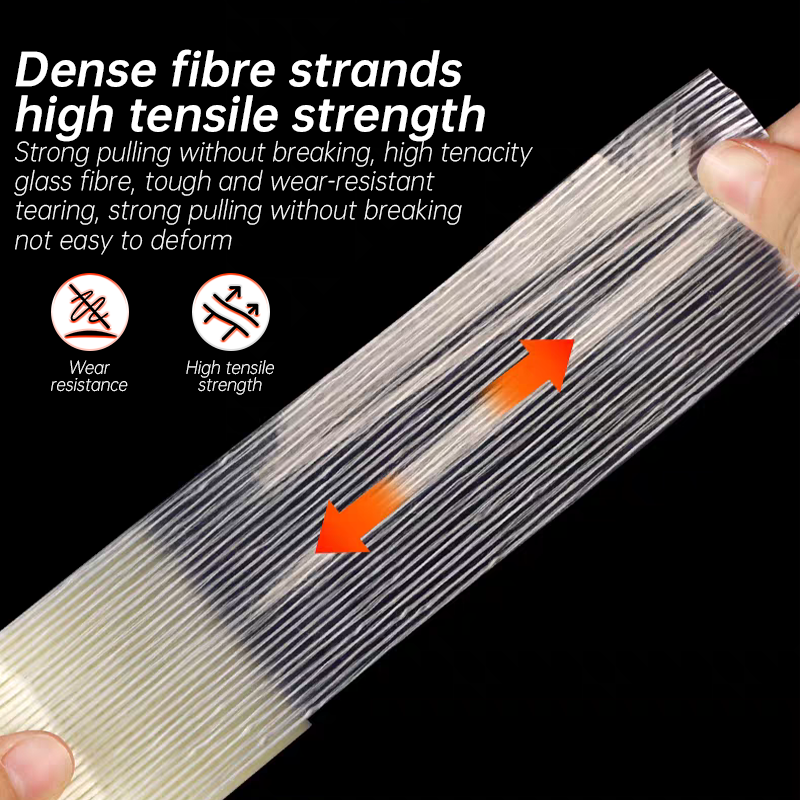 Gestreiftes Faserband, robustes, verschleißfestes Glasfaser-Klebeband, transparent, einseitig klebende Dichtung, Verpackung fixiert