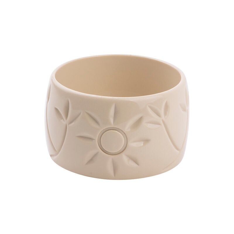Brazalete de resina de con grabado de flores del sol para mujer, brazaletes de , Pulseras anchas acrílica para mujer, abalorio Simple, joyería para: brown