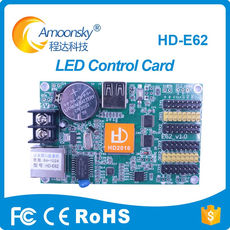 Enkele dual color led module p10 display controlekaart HD-E62 huidu led control system