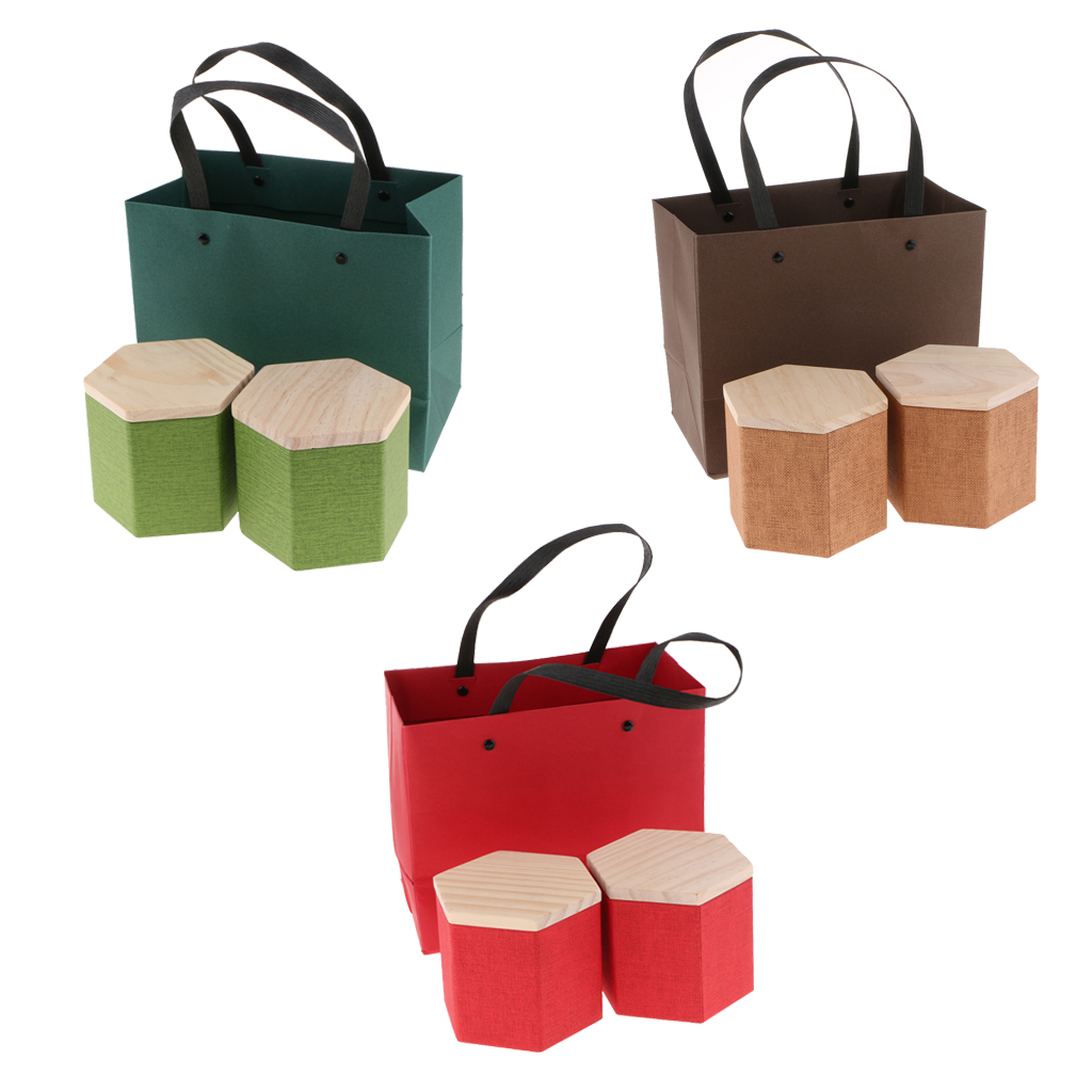 2 stk træ køkken opbevaringsboks med bambus låg beholdere brød sukker kasser te urte opbevaringsholder madbeholdere organizer