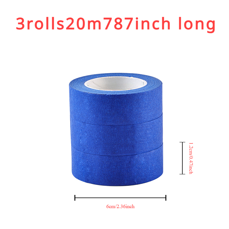 3 Rotoli/Set Nastro di Vernice Multi-Superficie per Mascheratura Facile Rimozione Nastro di Vernice Sicurezza Pittura Murale Artigianato Costruzione di Arte Casa 20 m/Rotolo: Default Title